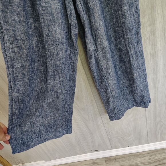 Old Navy Jumpsuit Linen Rayon Blend Womens Blue Chambray Spaghetti Strap Size XS - Picture 3 of 10